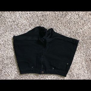 High waisted rolled hem denim shorts